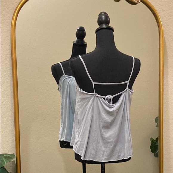 Errant Elegant Women's Spaghetti Strap 100% Cotton Blouse Light Gray Size M - Picture 5 of 8